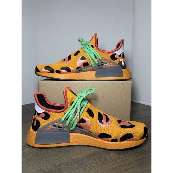Adidas NMD HU Human Race Animal Fred Flintstone x Pharrell Sz 10 Orange GZ4439 - Picture 2 of 6